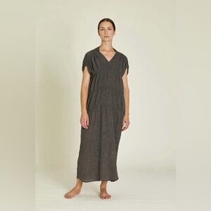 Black Crane Gem Neck Dress